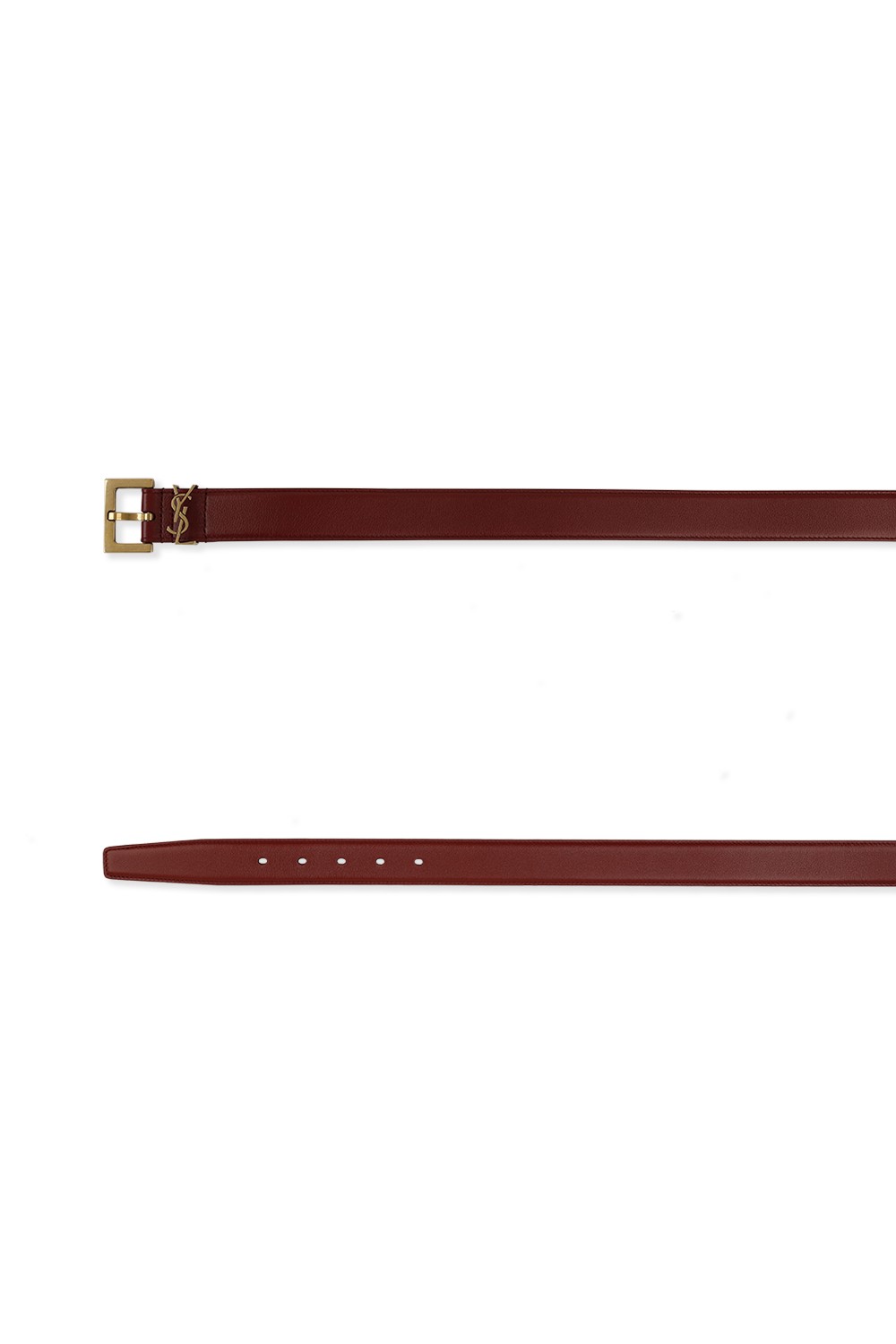 תמונה אחורית של Monogram Belt in Red Leather and Gold