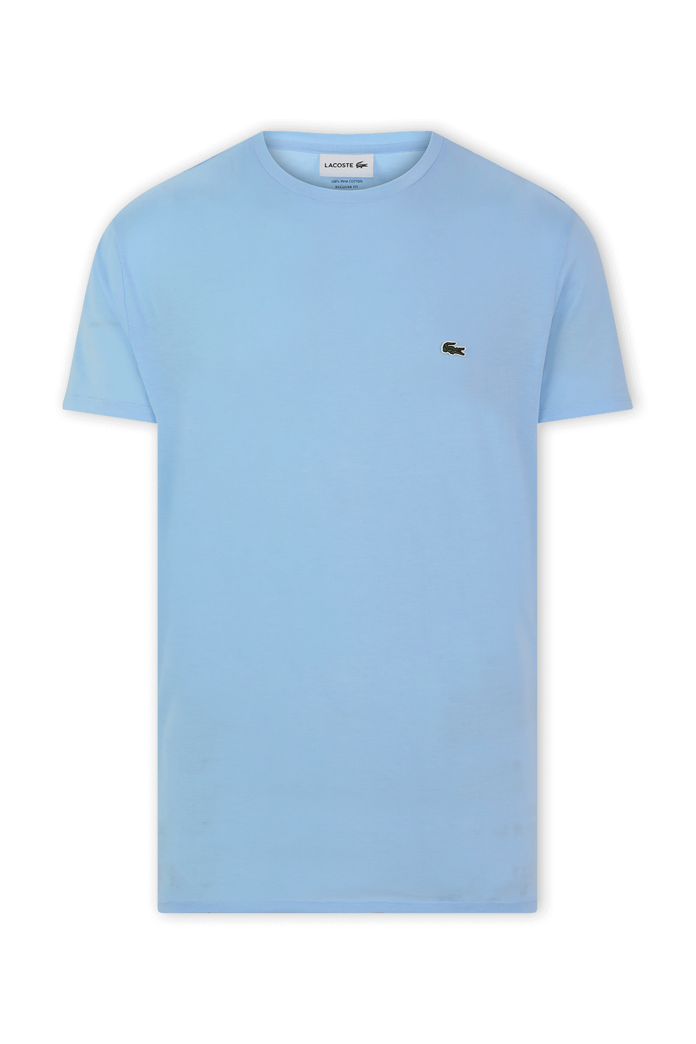 תמונה קידמית של חולצת טי בגוון תכלת עם לוגו LACOSTE