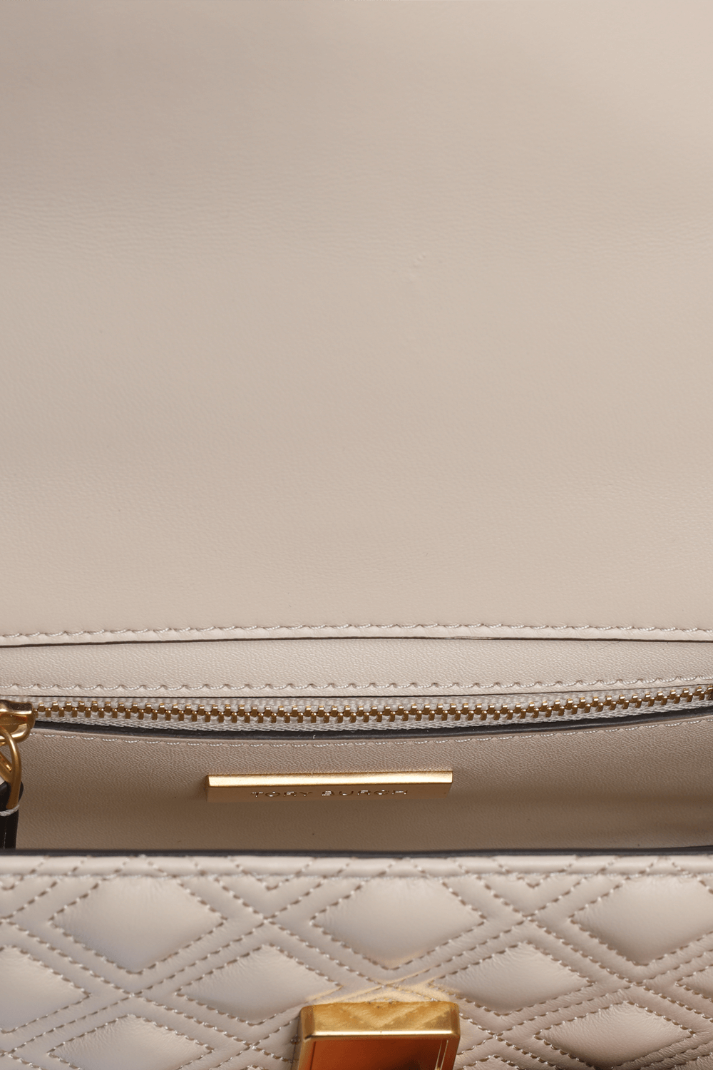 תמונת פנים של Fleming Small Convertible Shoulder Bag in Beige TORY BURCH