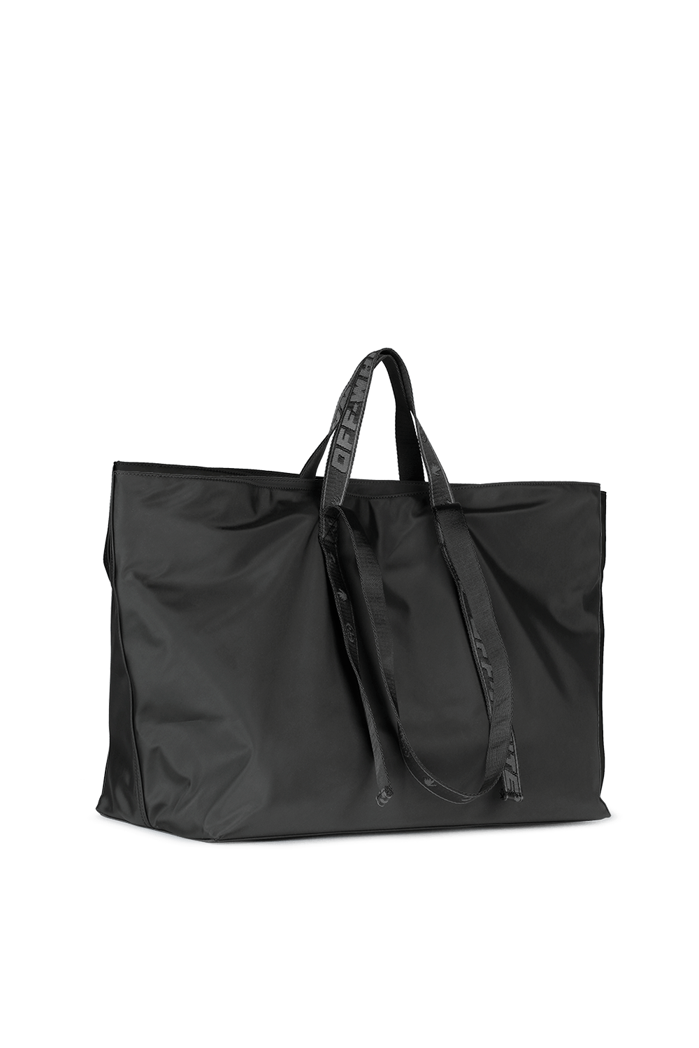 תמונה אחורית של Nylon Tote Bag in Black OFF WHITE