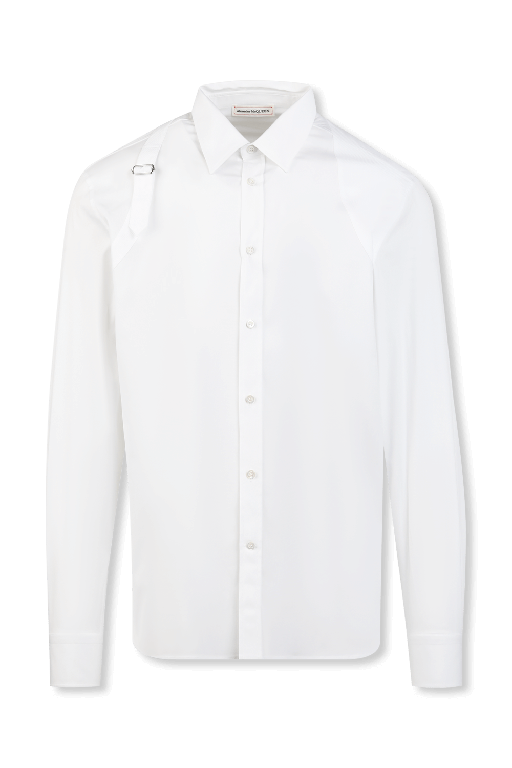 תמונה קידמית של Harness and Zipper Shirt in White