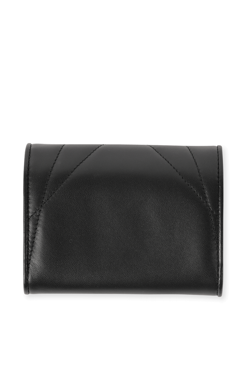 תמונה אחורית של Leather French Flap Wallet in Black DOLCE & GABBANA