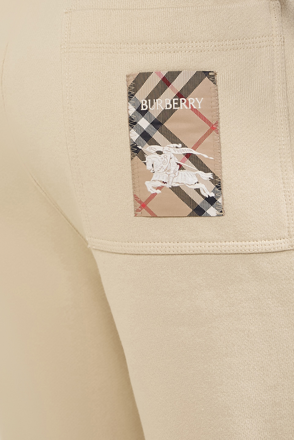 תמונת תקריב דוגמן של מכנסי ג'וג ארוכים BURBERRY