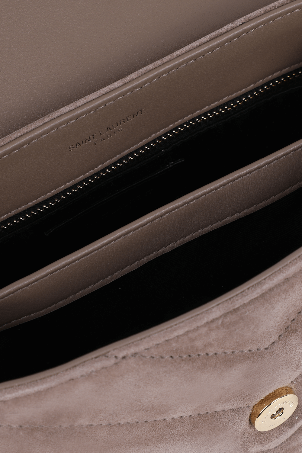 תמונת פנים של תיק לולו מעור הפוך בגודל מיני SAINT LAURENT