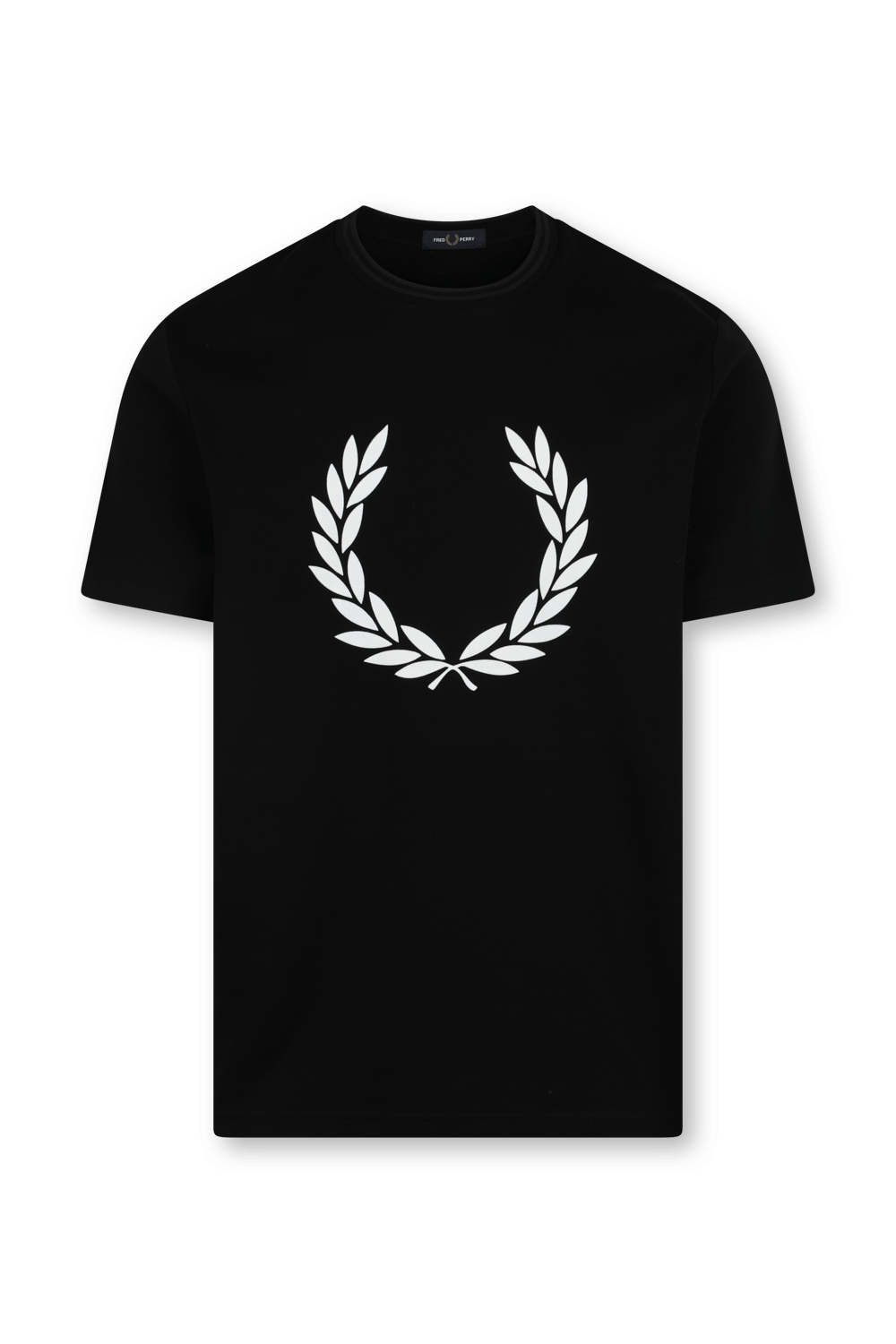 תמונה קידמית של חולצת טי רינגר שחורה FRED PERRY