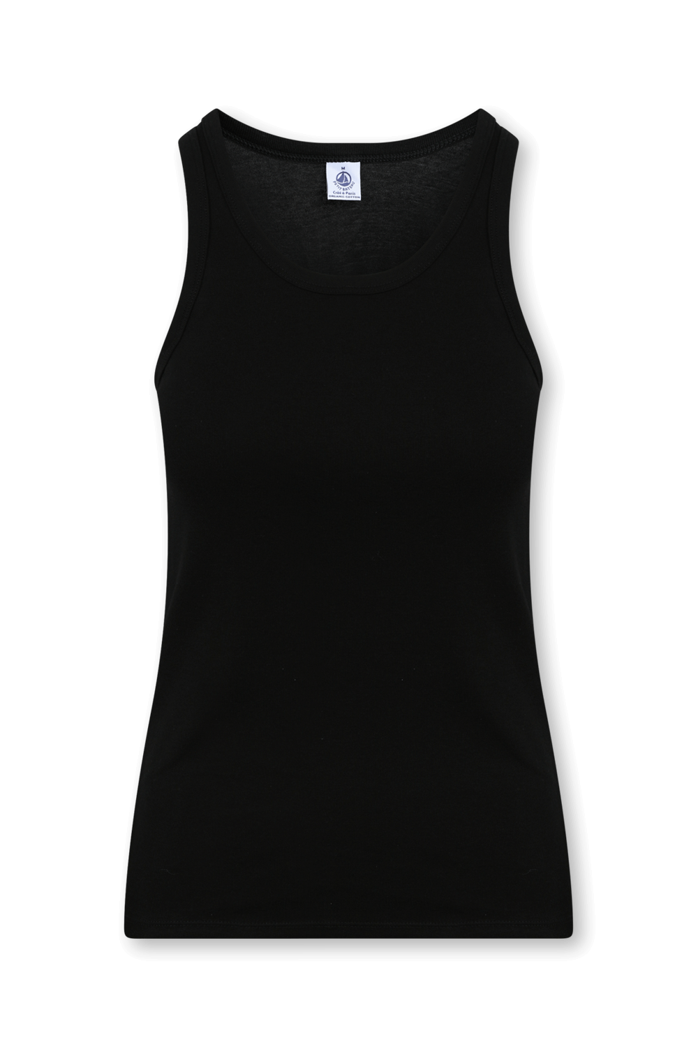 תמונה קידמית של גופייה קלאסית שחורה PETIT BATEAU