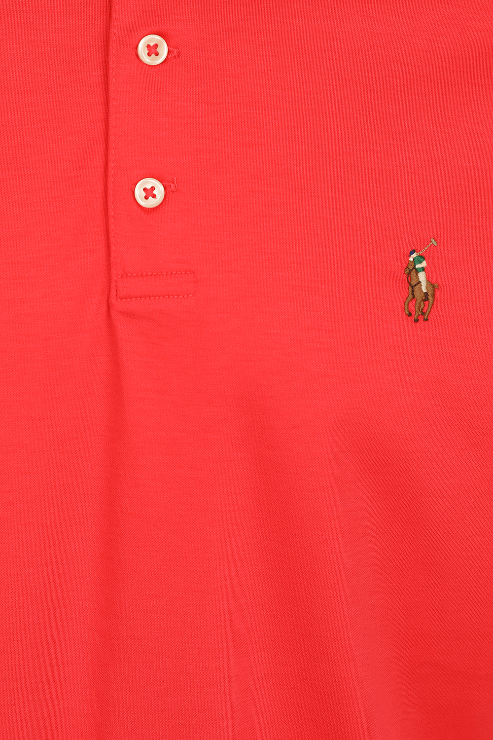 תמונה אחורית של Slim Fit Stretch Mesh Polo Shirt in Red POLO RALPH LAUREN