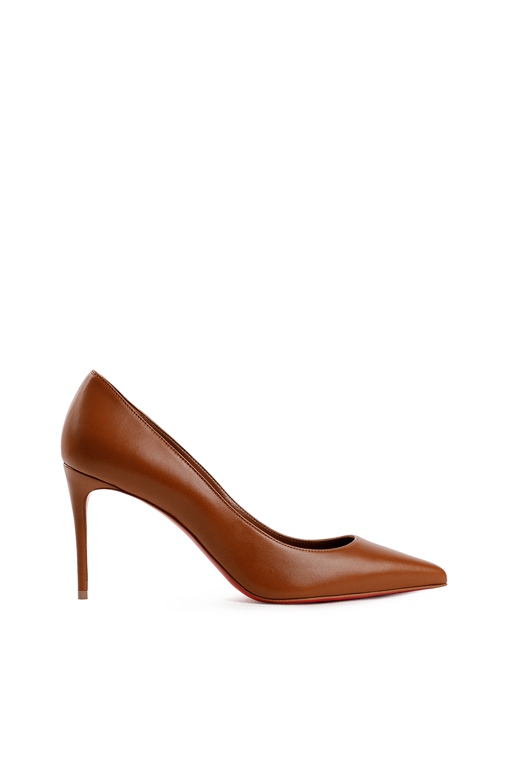 תמונה קידמית של נעלי עקב קייט מעור חום CHRISTIAN LOUBOUTIN