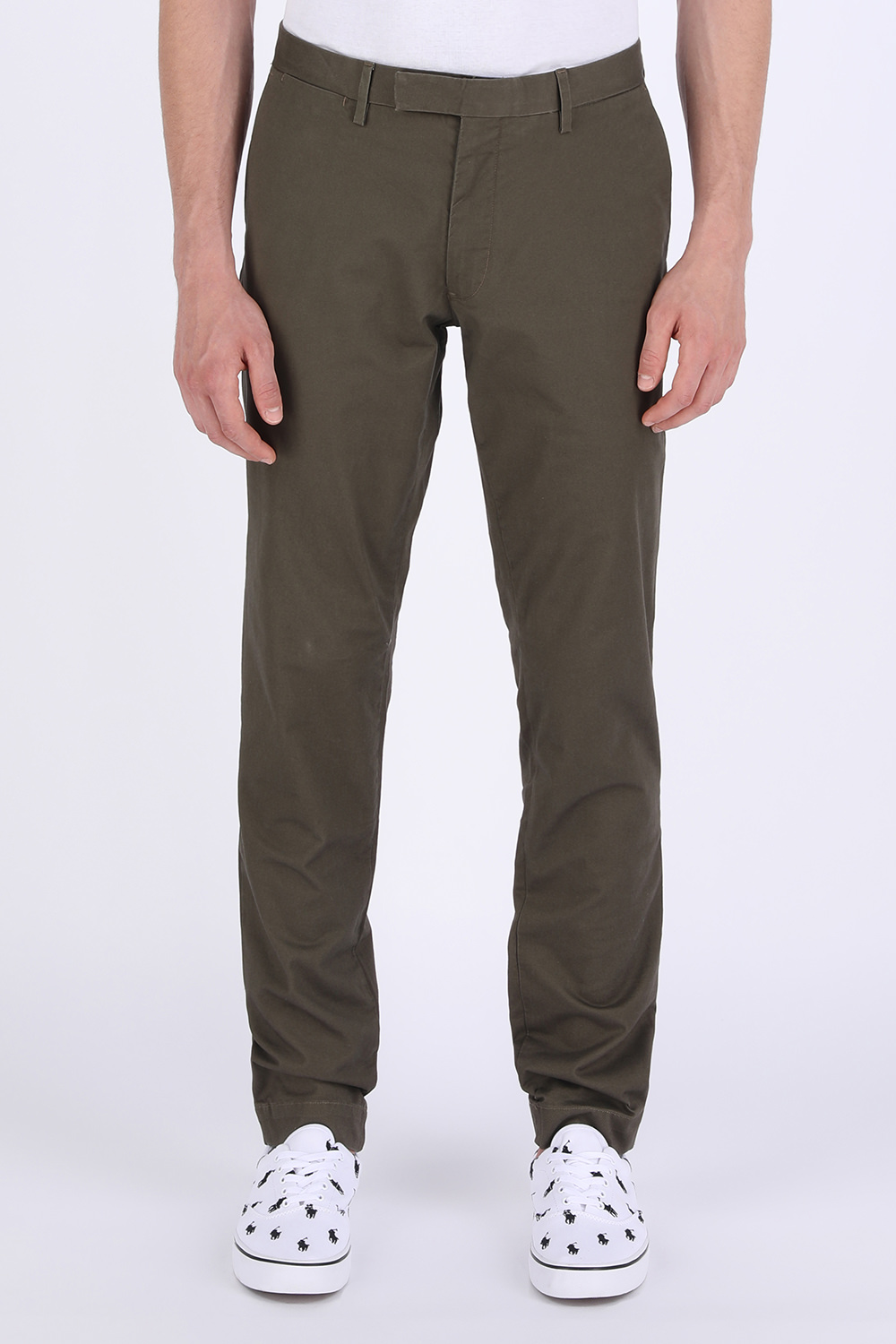 תמונת דוגמן קידמית של Slim Fit Pants in Army-Green