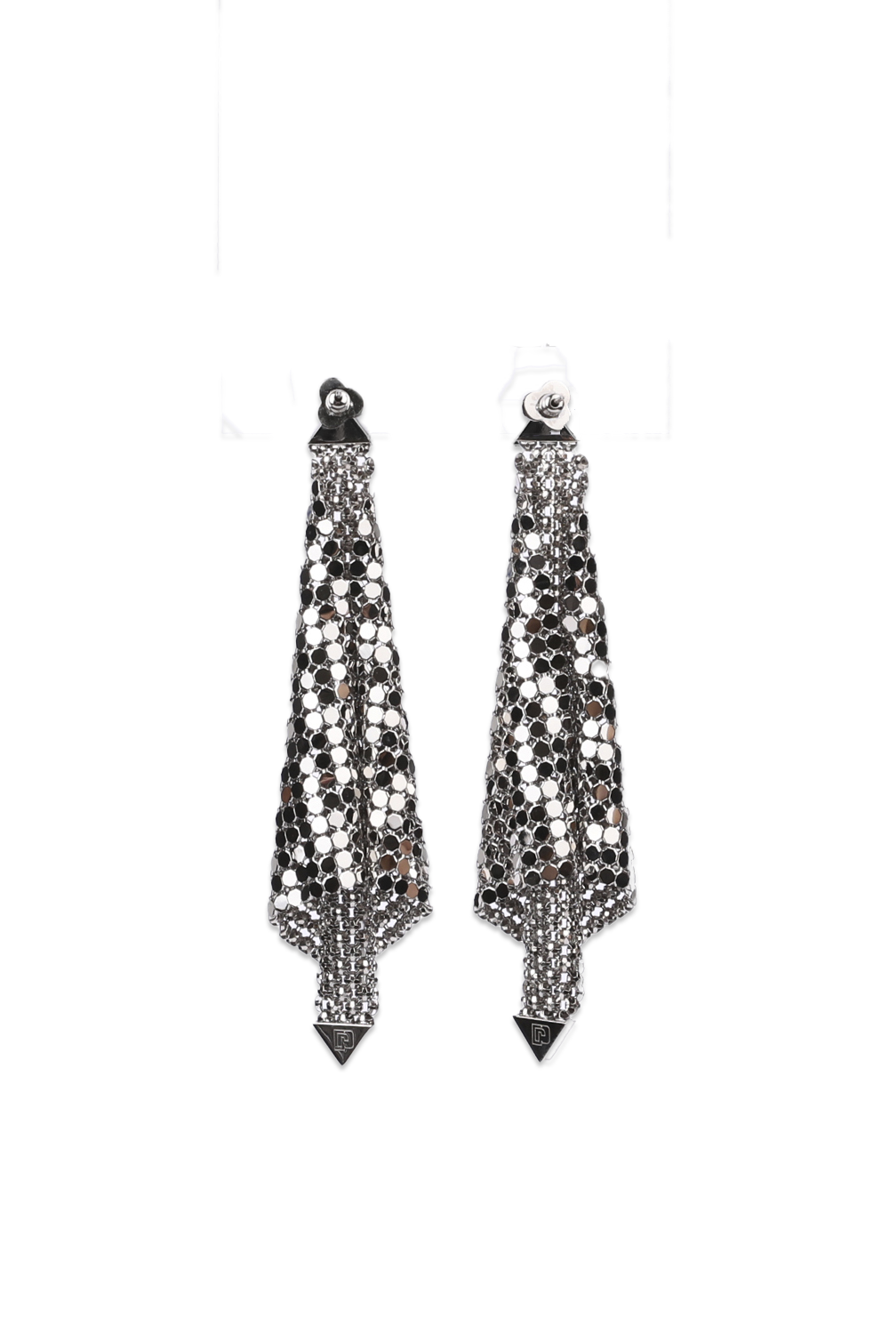 תמונה אחורית של Fold Mesh Earrings in Silver