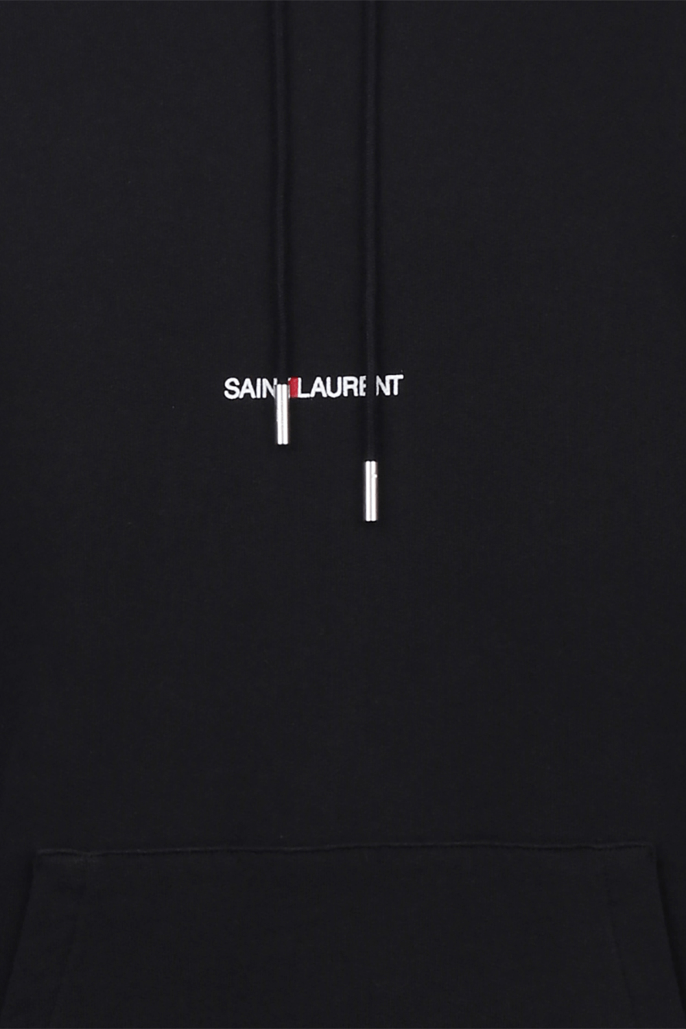 תמונה אחורית של Saint Laurent Logo Hoodie in Black
