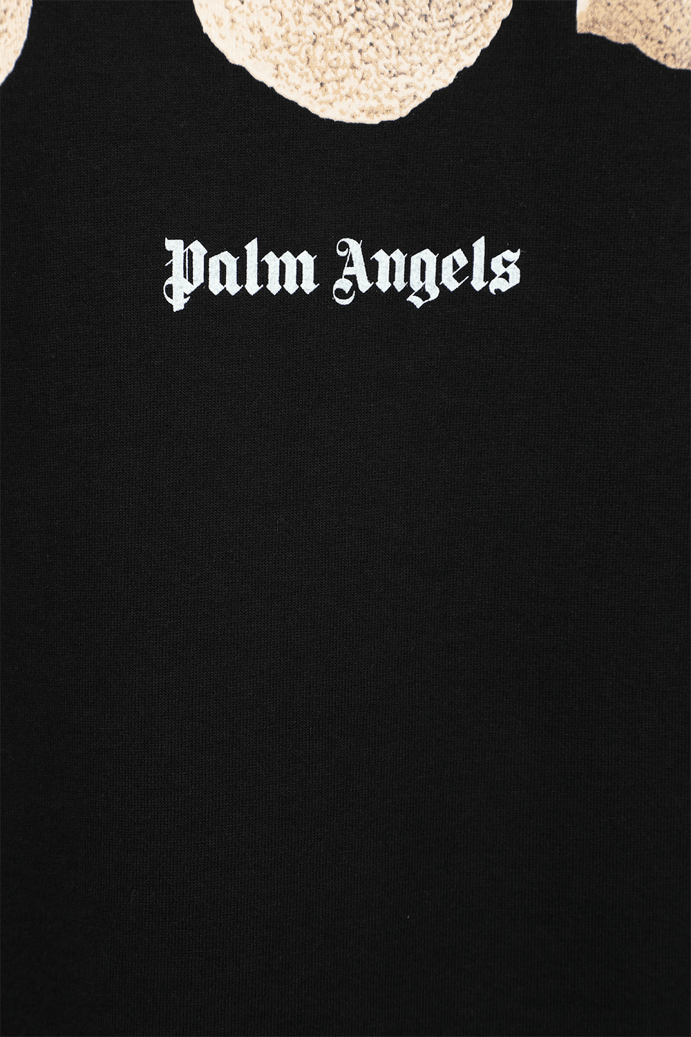 תמונת תקריב של חולצת דובי בצבע שחור PALM ANGELS