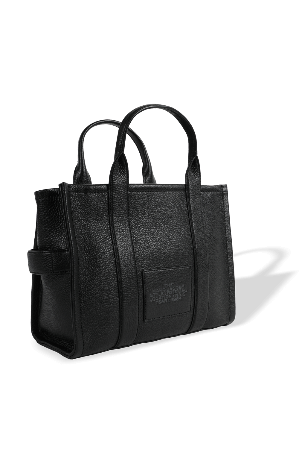 תמונה אחורית של תיק נשיאה מעור בצבע שחור MARC JACOBS