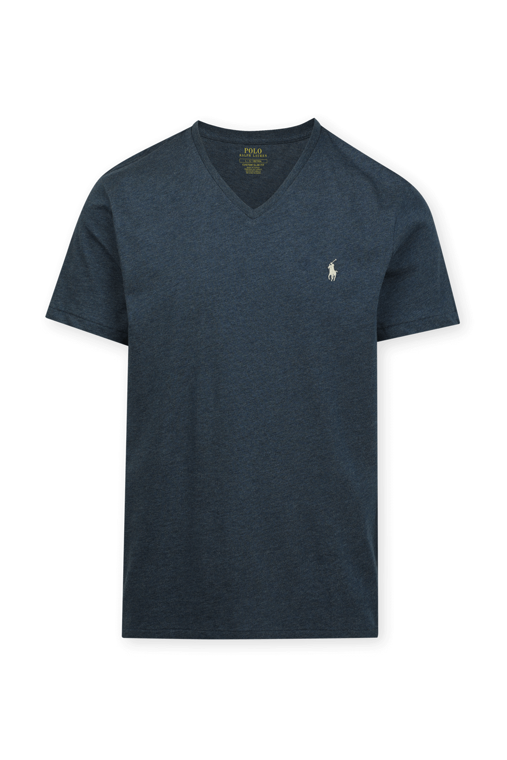 תמונה קידמית של V Neack Logo Tee in Blue POLO RALPH LAUREN