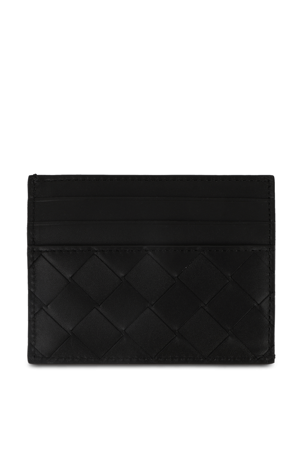 תמונה קידמית של Textured Leather Cardholder in Black