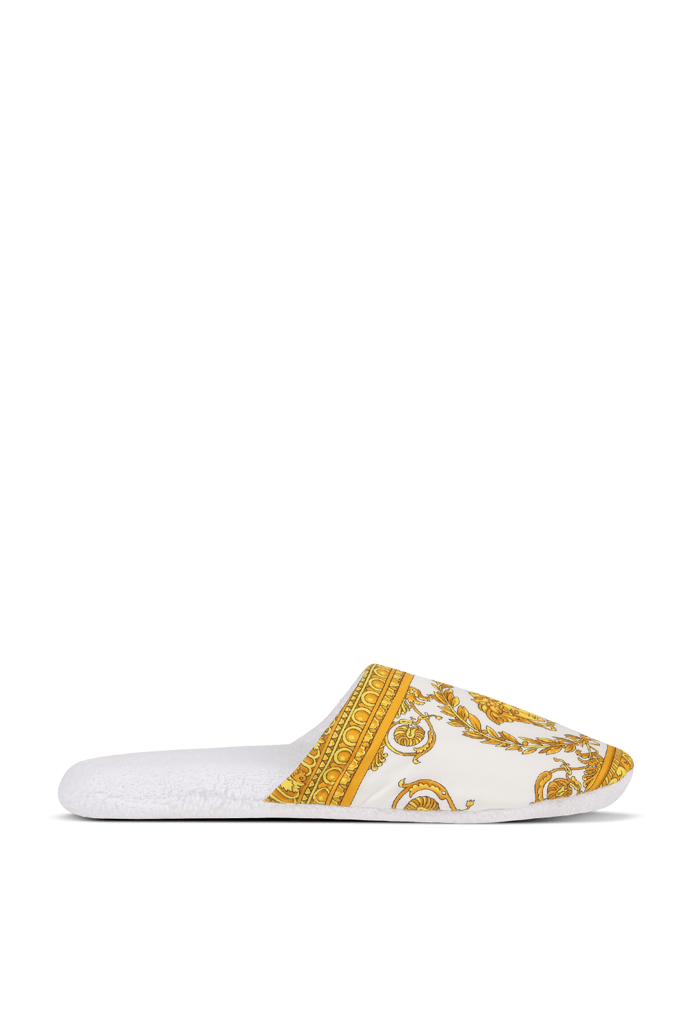 תמונה קידמית של נעלי בית עם הדפס בארוק VERSACE