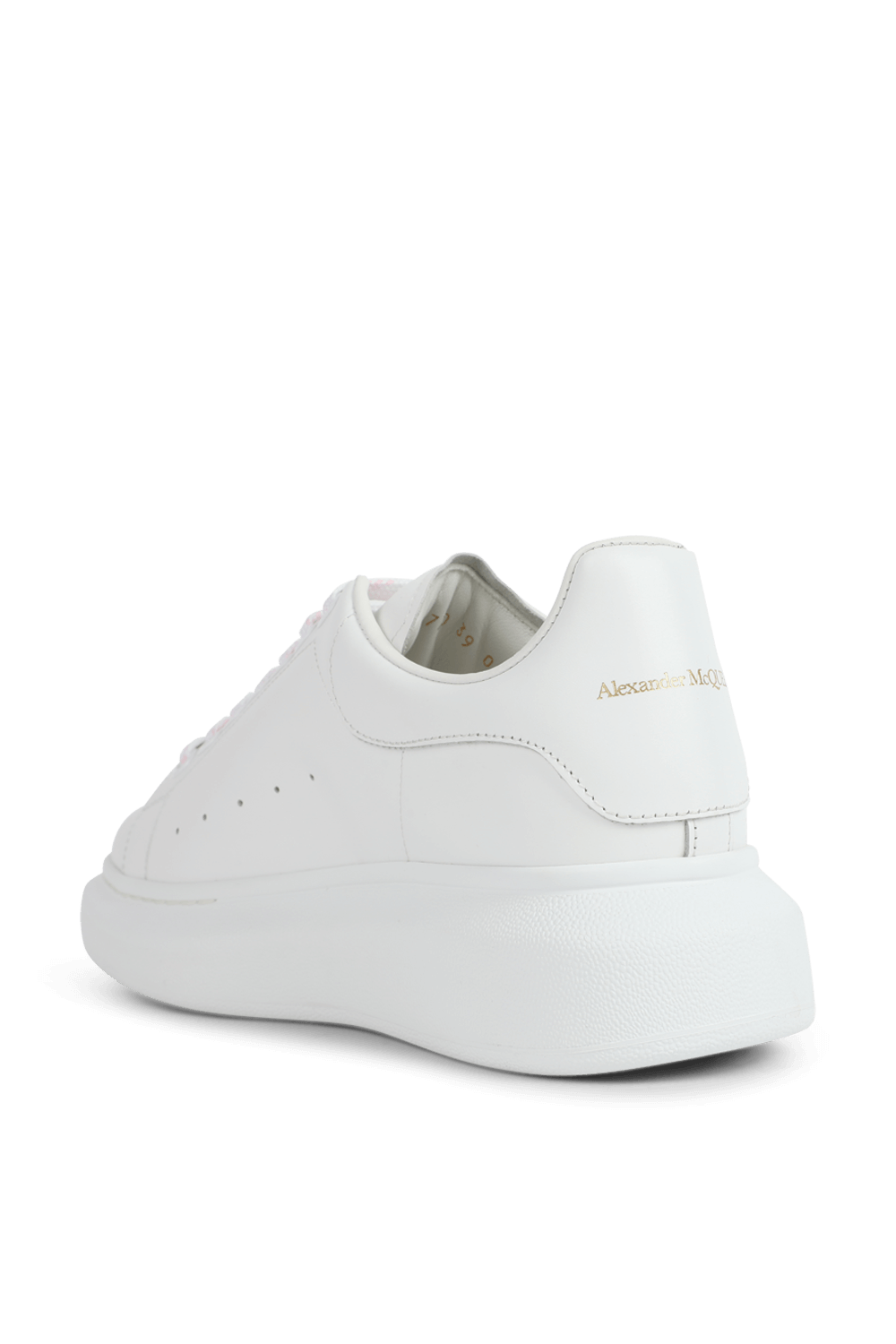תמונה אחורית של נעלי סניקרס לבנות מעור ALEXANDER MCQUEEN