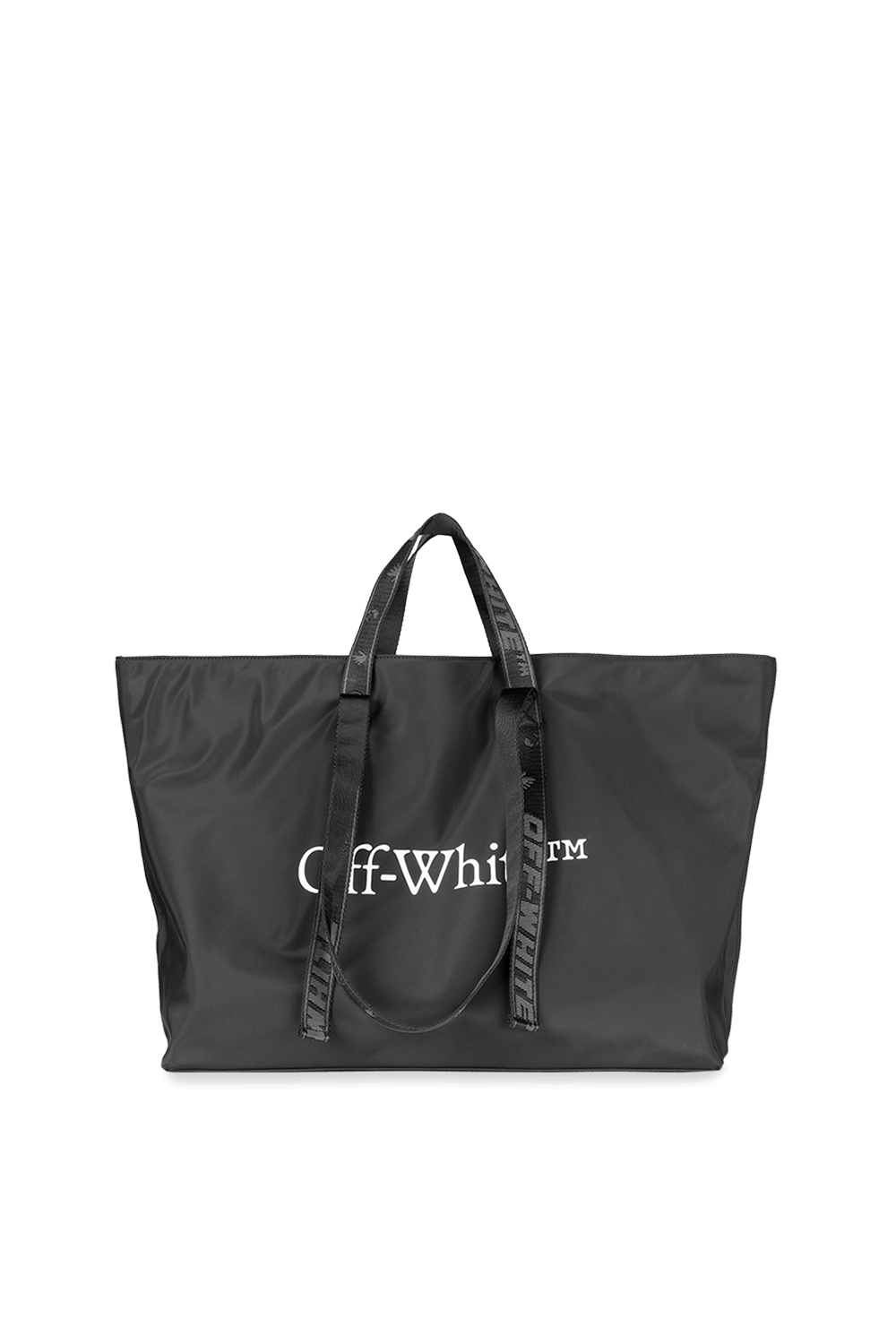תמונה קידמית של Nylon Tote Bag in Black OFF WHITE