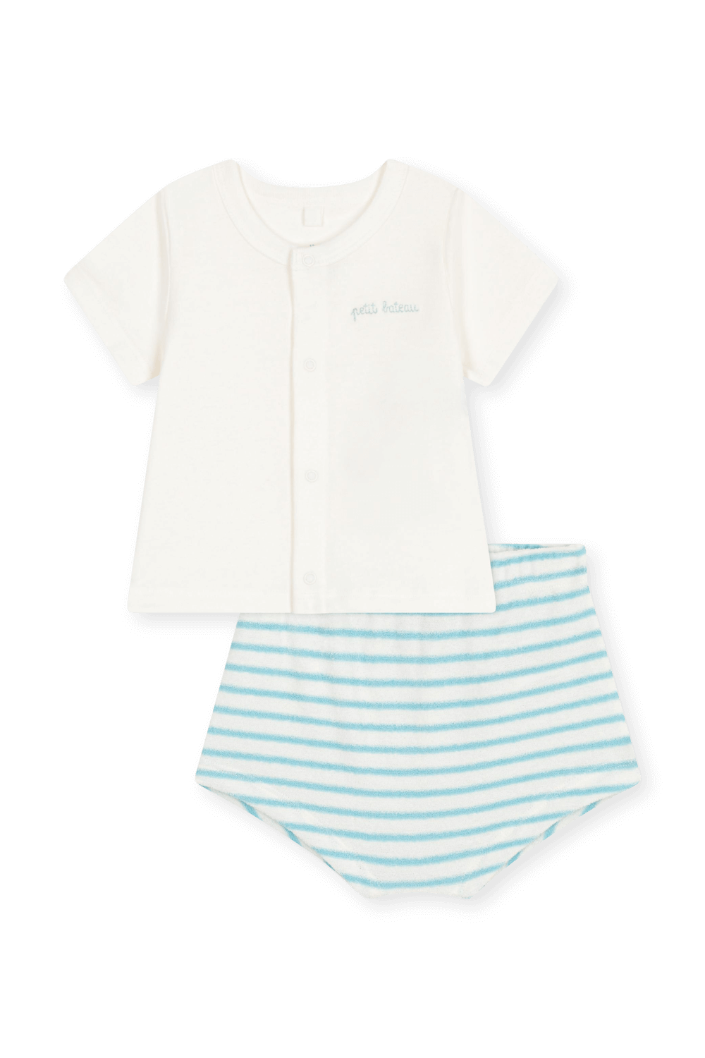 תמונה קידמית של סט חולצה ומכנסונים קצרים PETIT BATEAU