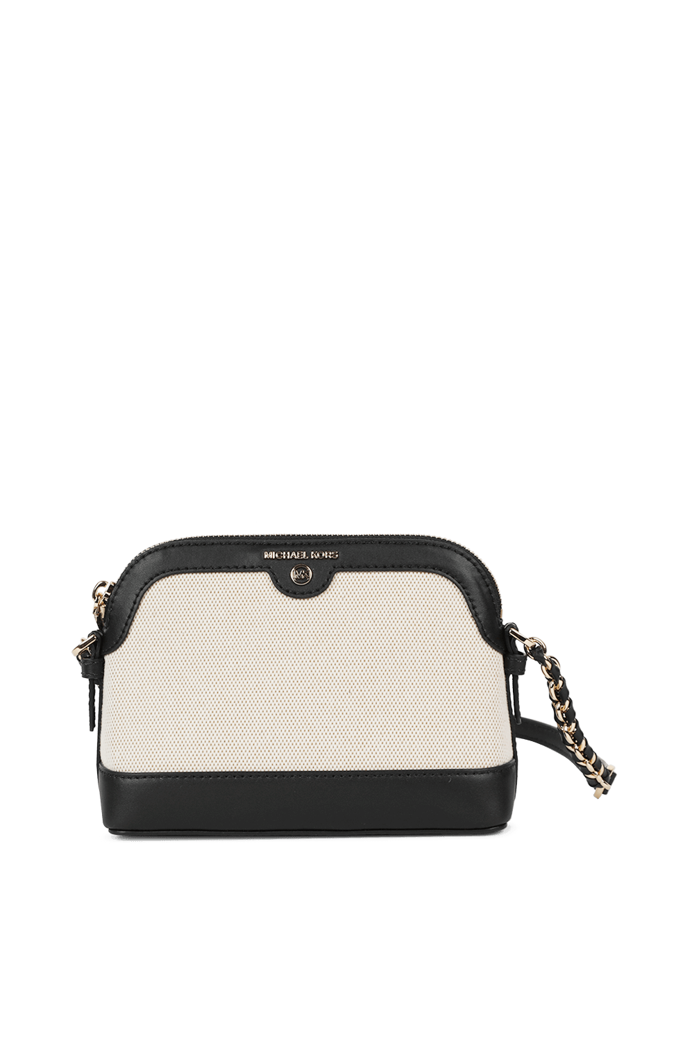 תמונה קידמית של Dome Canvas Crossbody Bag With Black Leather MICHAEL KORS