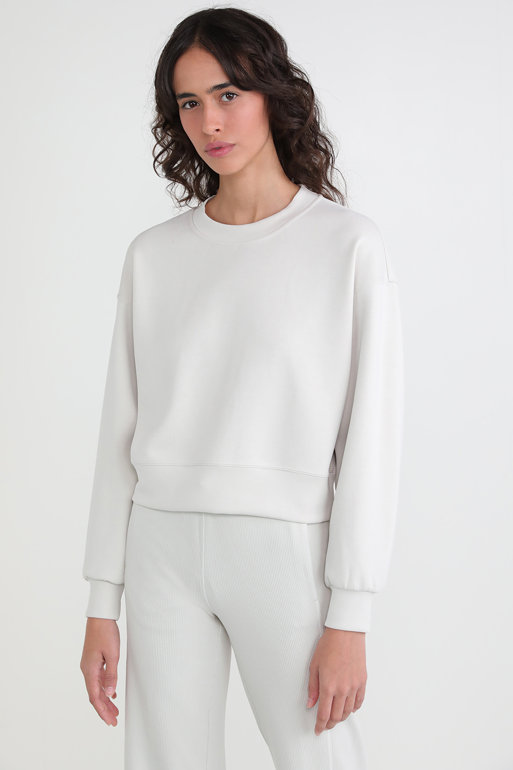 תמונת דוגמן קידמית של Perfectly Oversized Cropped Crew