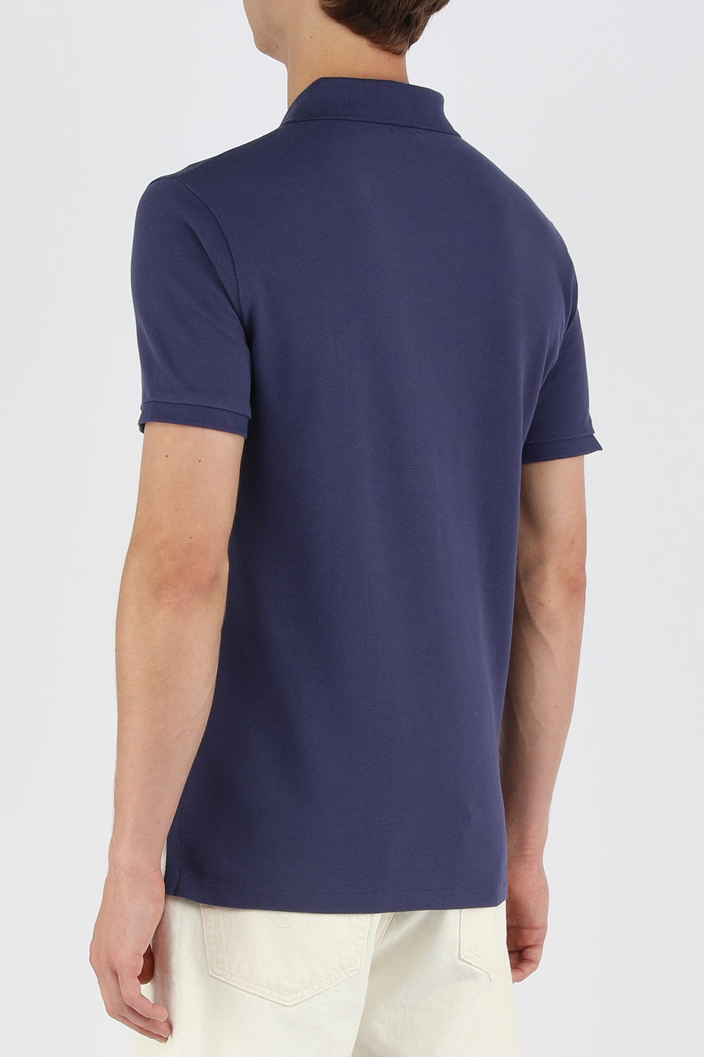 תמונת דוגמן אחורית של Basic Mesh SS Polo In Blue