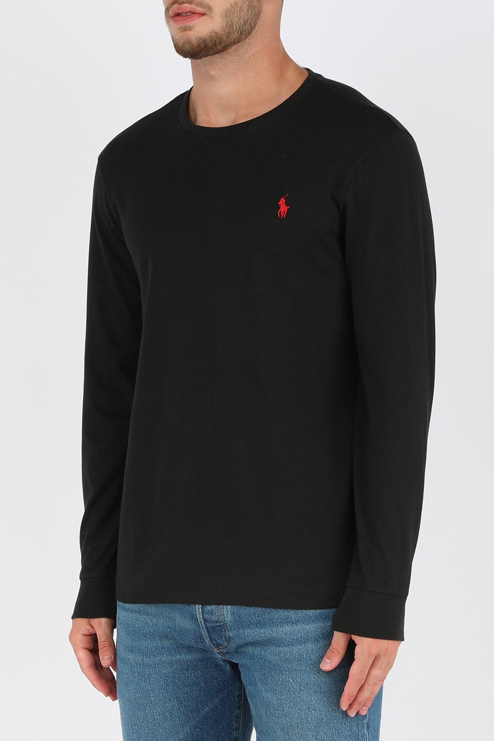 תמונת דוגמן קידמית של Custom Slim Fit Jersey Tee in Black