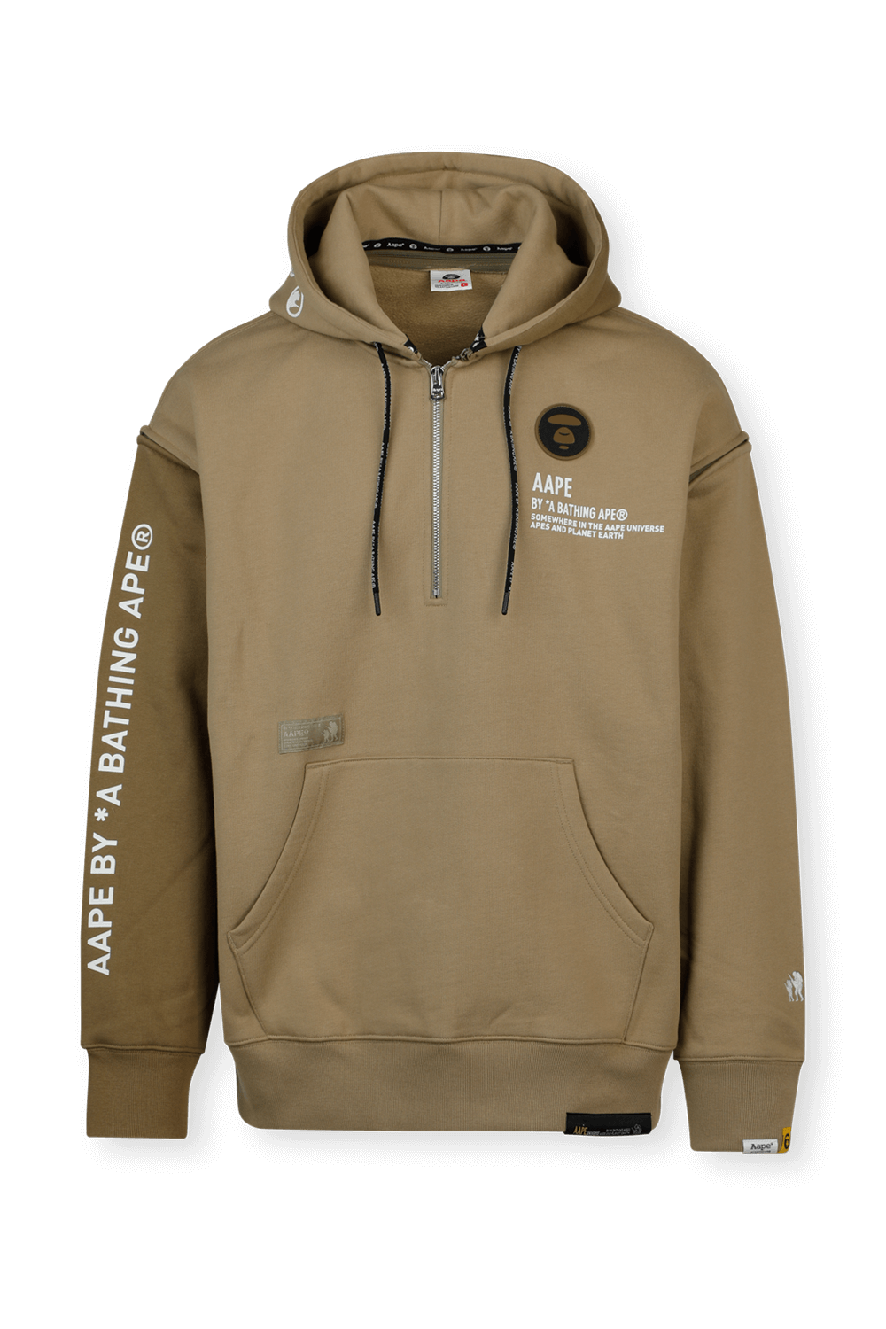 תמונה קידמית של Half Zip Hoodie in Brown