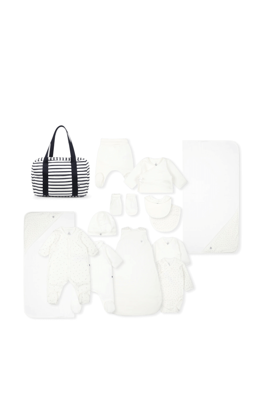 תמונה קידמית של מארז ניו בורן בתיק החתלה PETIT BATEAU