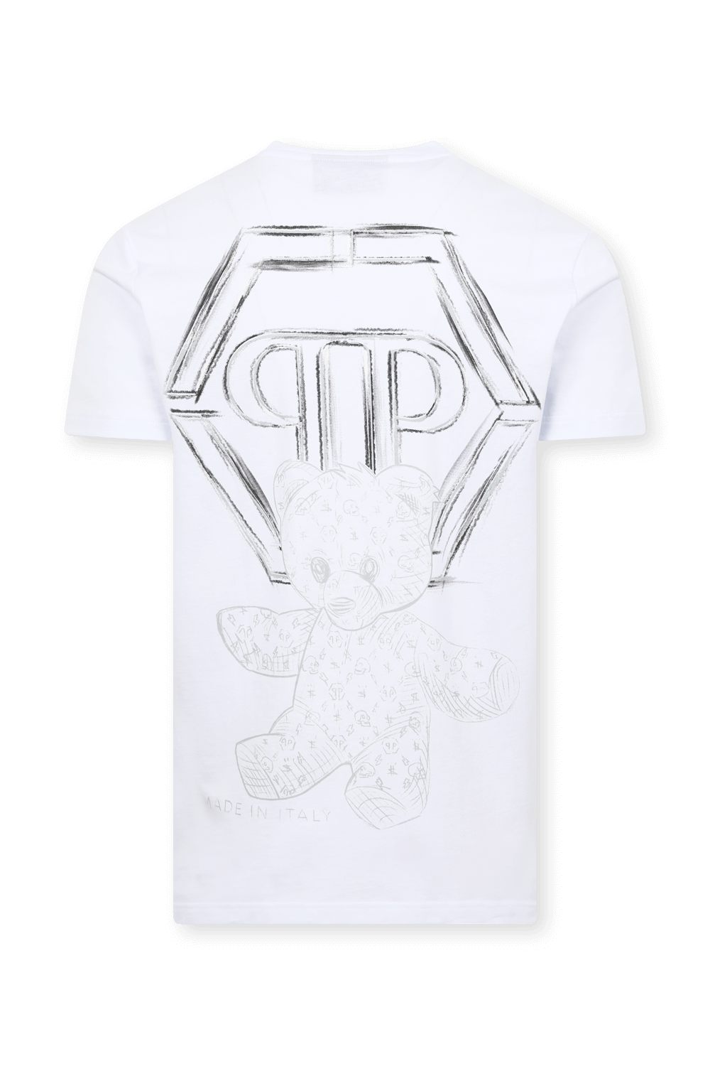 תמונה אחורית של חולצת טי עם הדפס טדי בר PHILIPP PLEIN