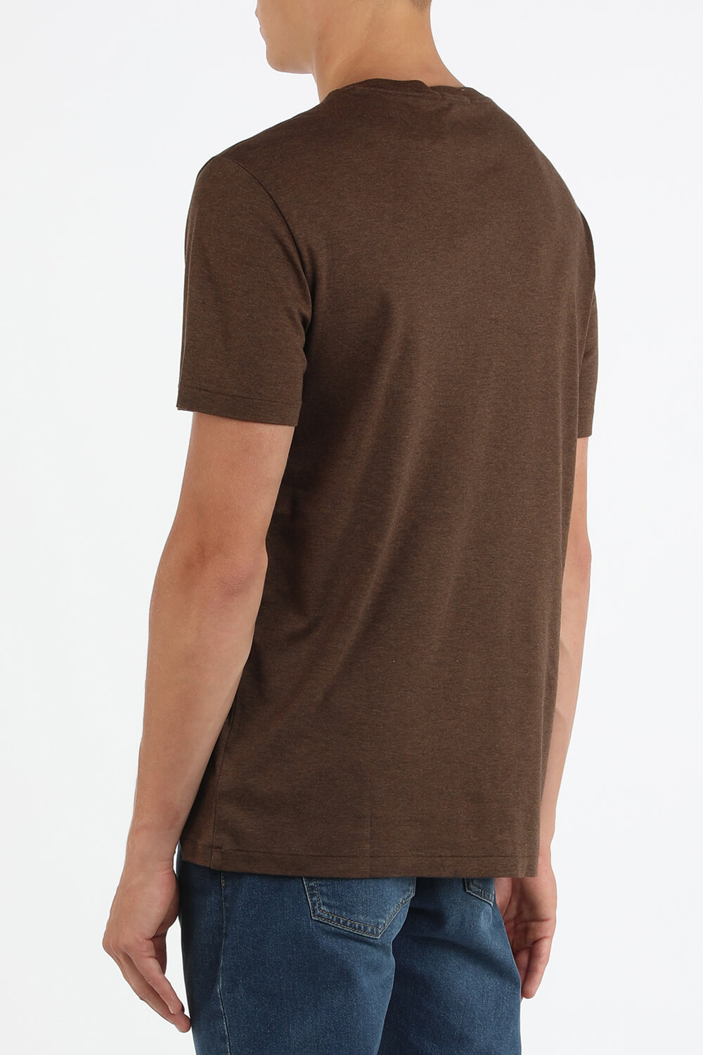 תמונת דוגמן אחורית של Crewneck T-Shirt in Brown