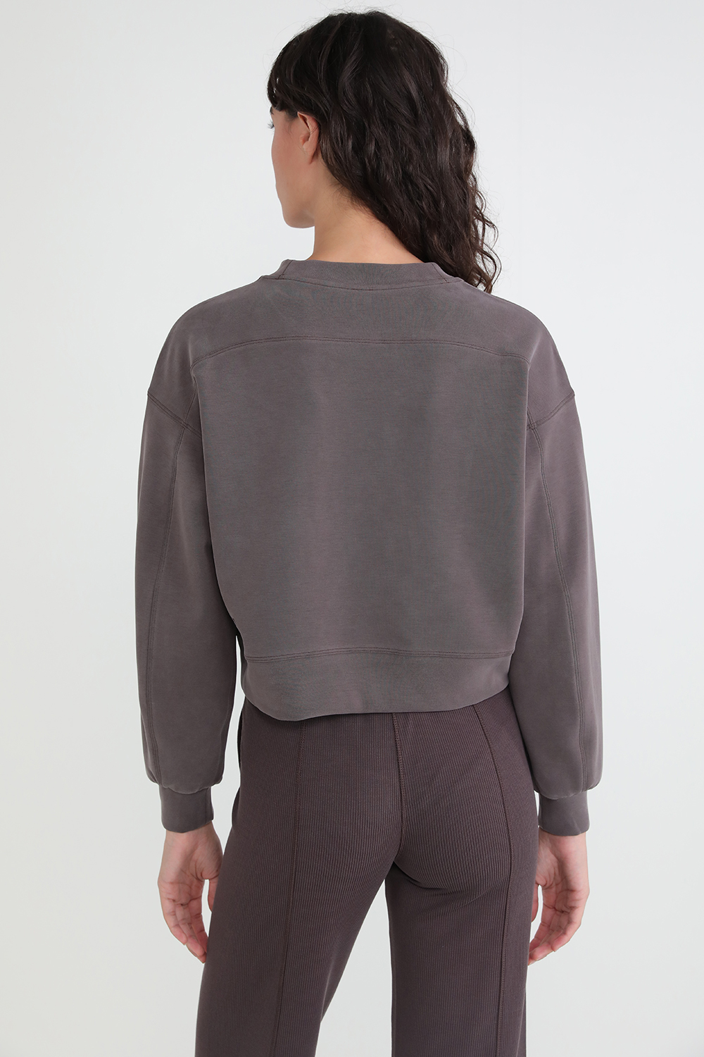 תמונת דוגמן אחורית של Perfectly Oversized Cropped Crew