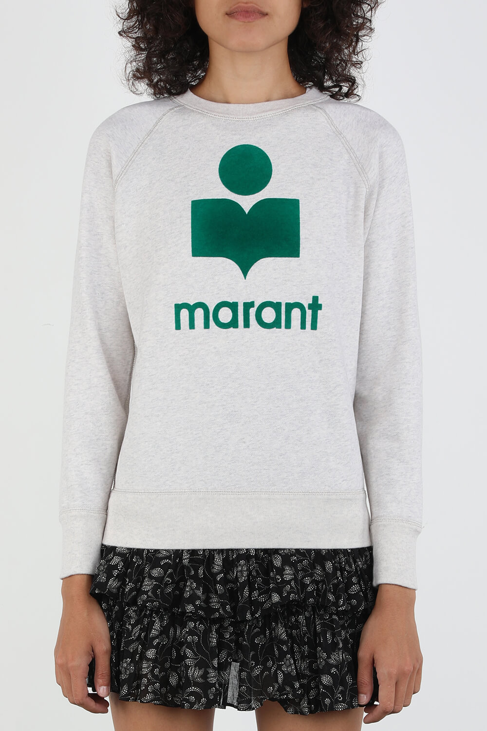 תמונת דוגמן קידמית של Milly Marant Sweatshirt in Grey and Green