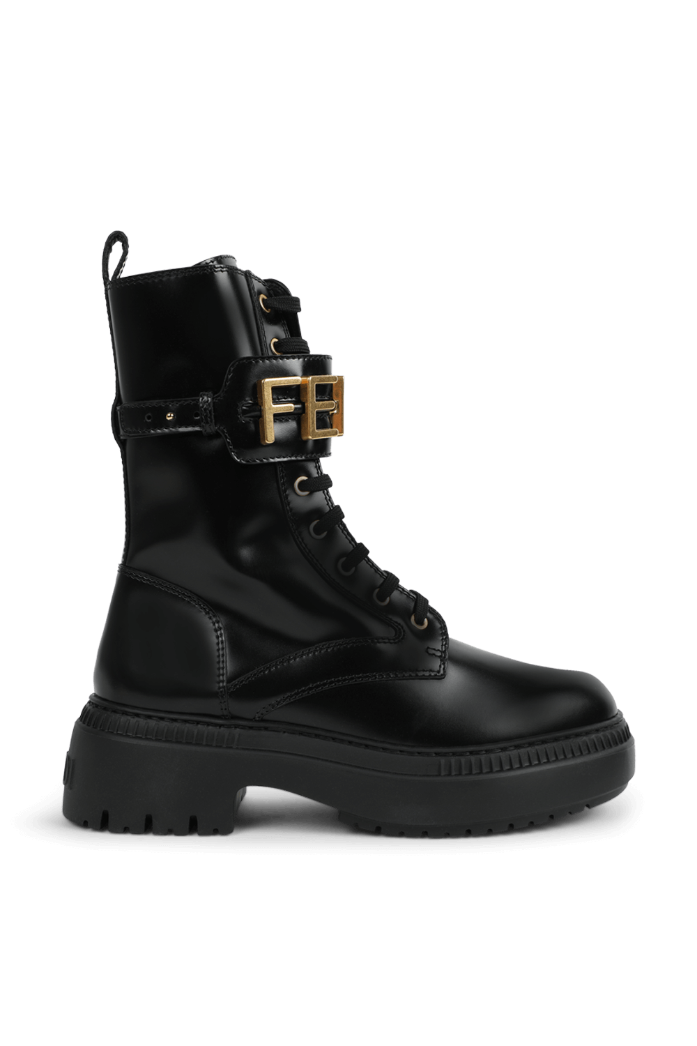 תמונה קידמית של מגפי בייקר מעור FENDI