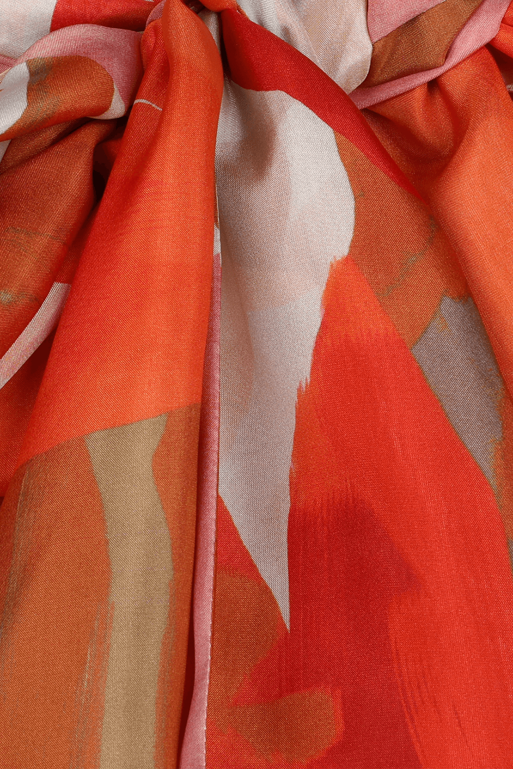 תמונת תקריב של Printed-Silk Maxi Dress With Tie Neck in Multicolor BOSS