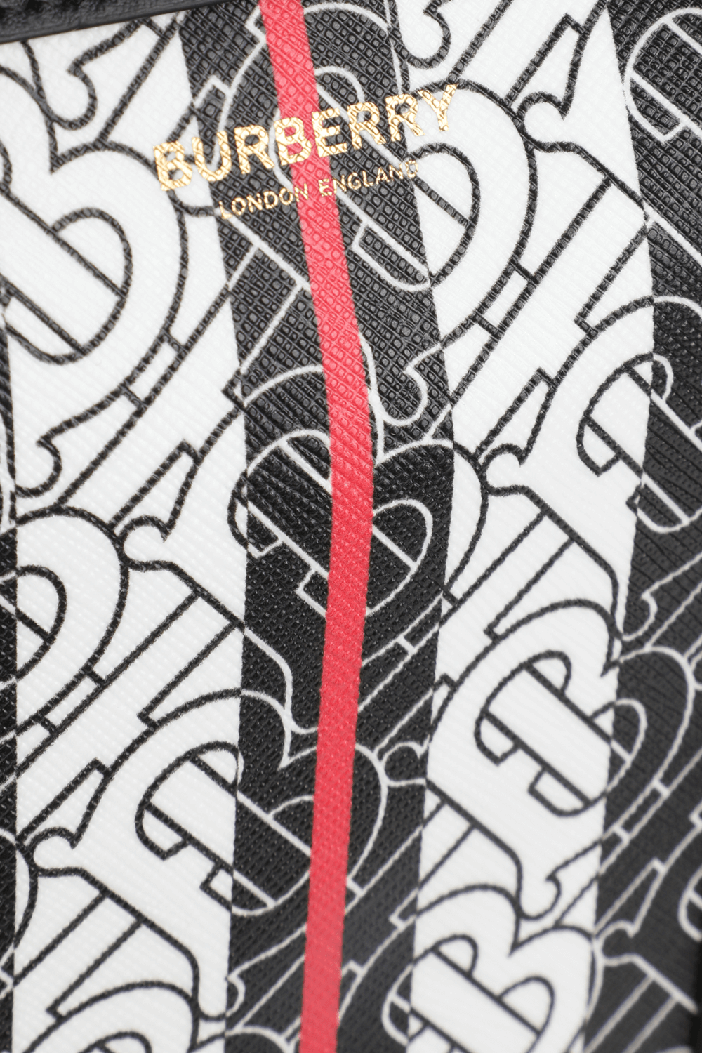 תמונת תקריב של Monogram Stripe Tote Bag in Brown BURBERRY