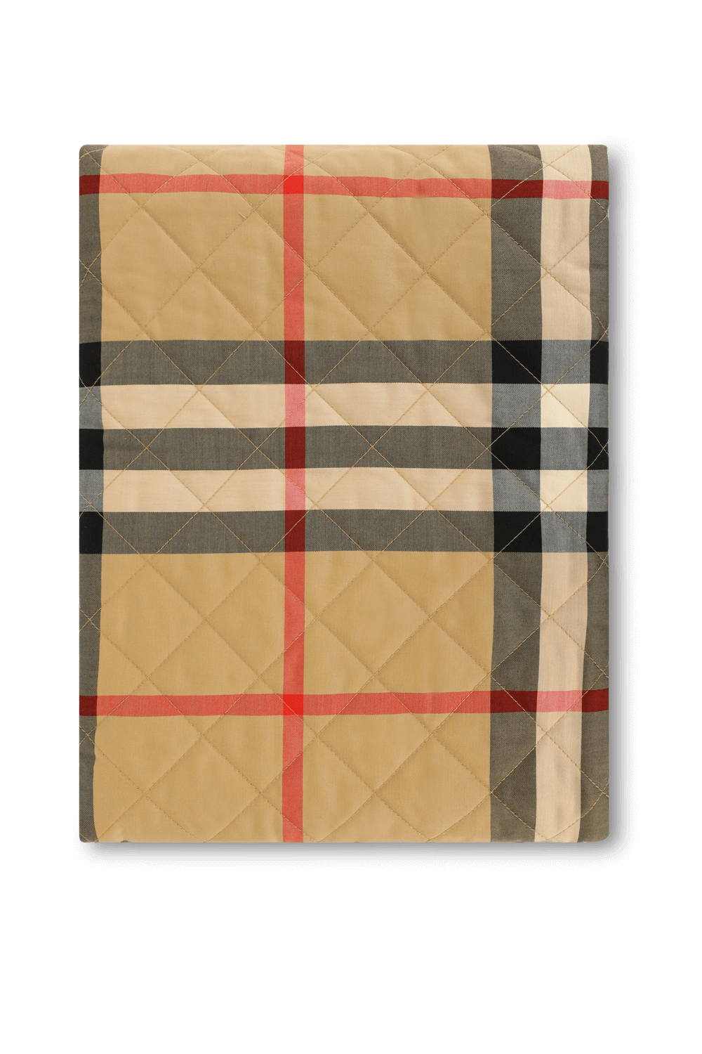 תמונה קידמית של שמיכת משבצות מרופדת מכותנה BURBERRY