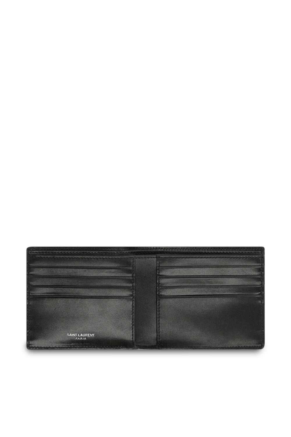 תמונת פנים של ארנק מעור עם לוגו מונוגרמי SAINT LAURENT