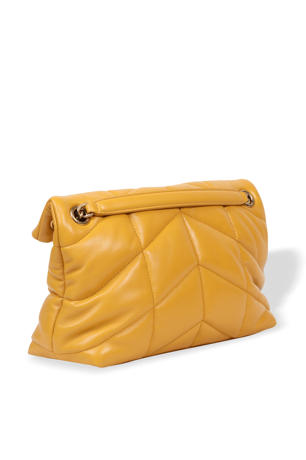 תמונה אחורית של Puffer Small Bag in Mustard Leather SAINT LAURENT