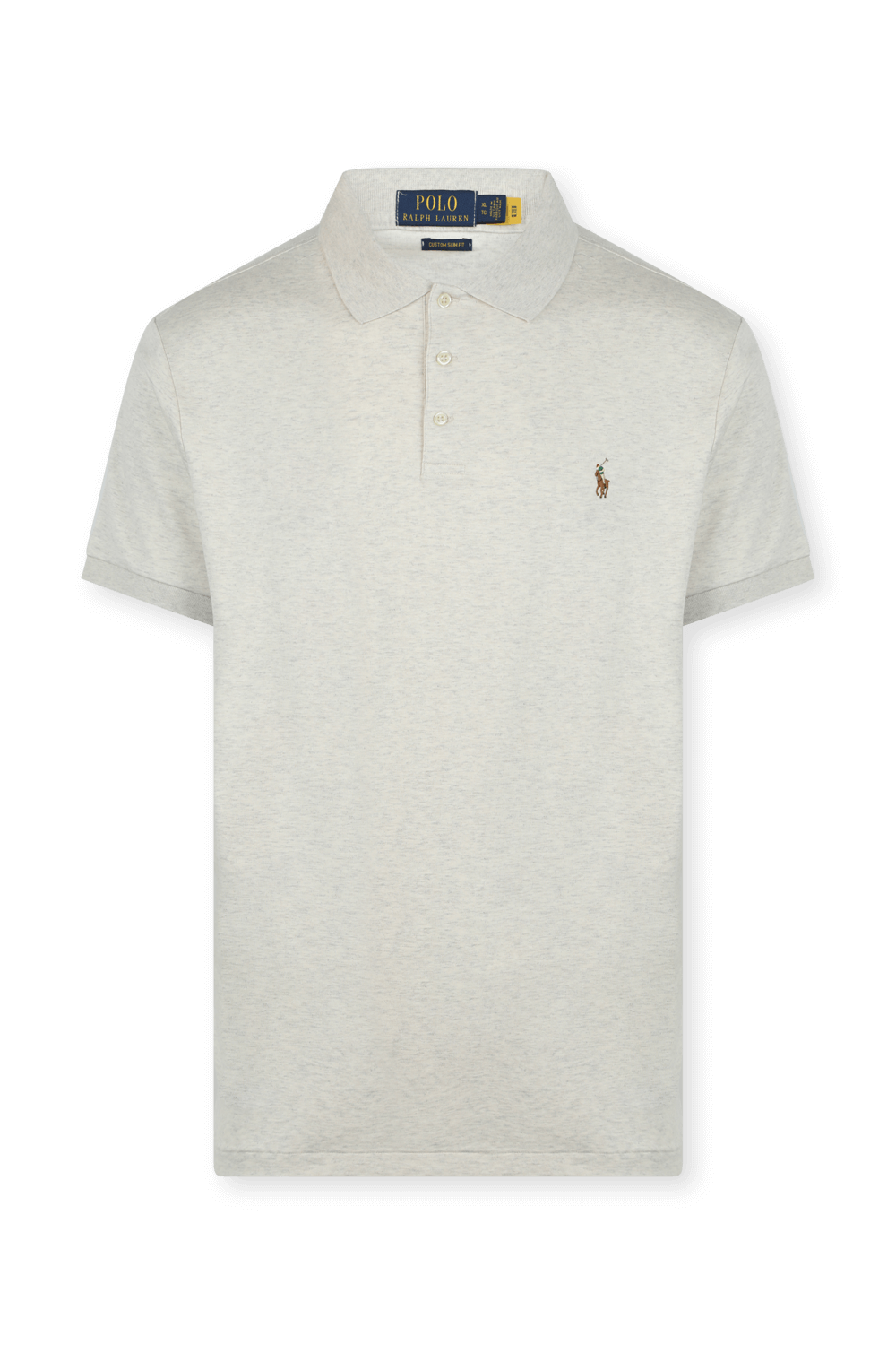 תמונה קידמית של חולצת פולו אפור עם לוגו רקום POLO RALPH LAUREN
