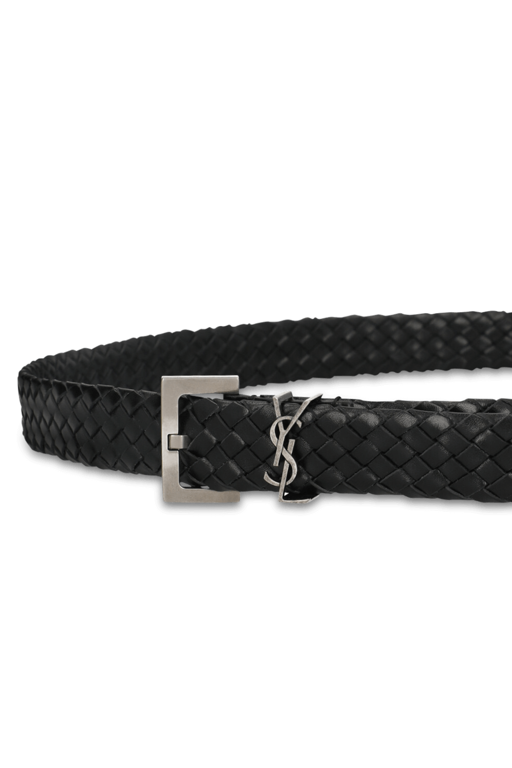 תמונת תקריב של חגורת עור SAINT LAURENT