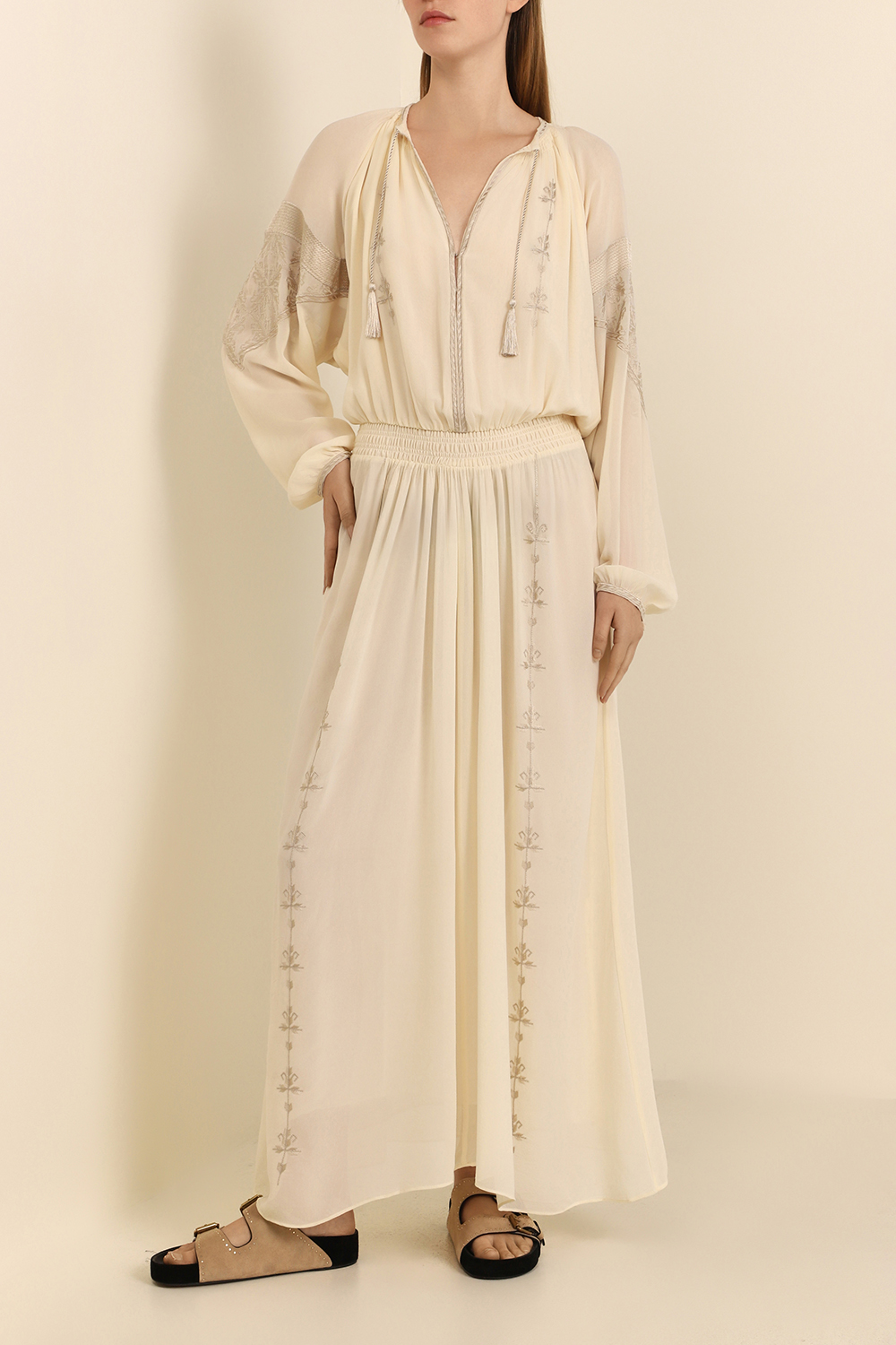 תמונת דוגמן קידמית של שמלת בוהו שיק ISABEL MARANT