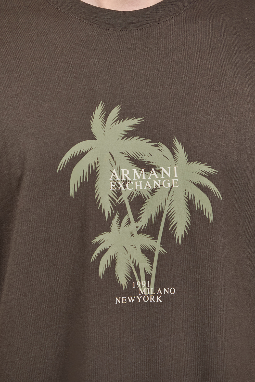 תמונת תקריב דוגמן של חולצת טי ARMANI EXCHANGE