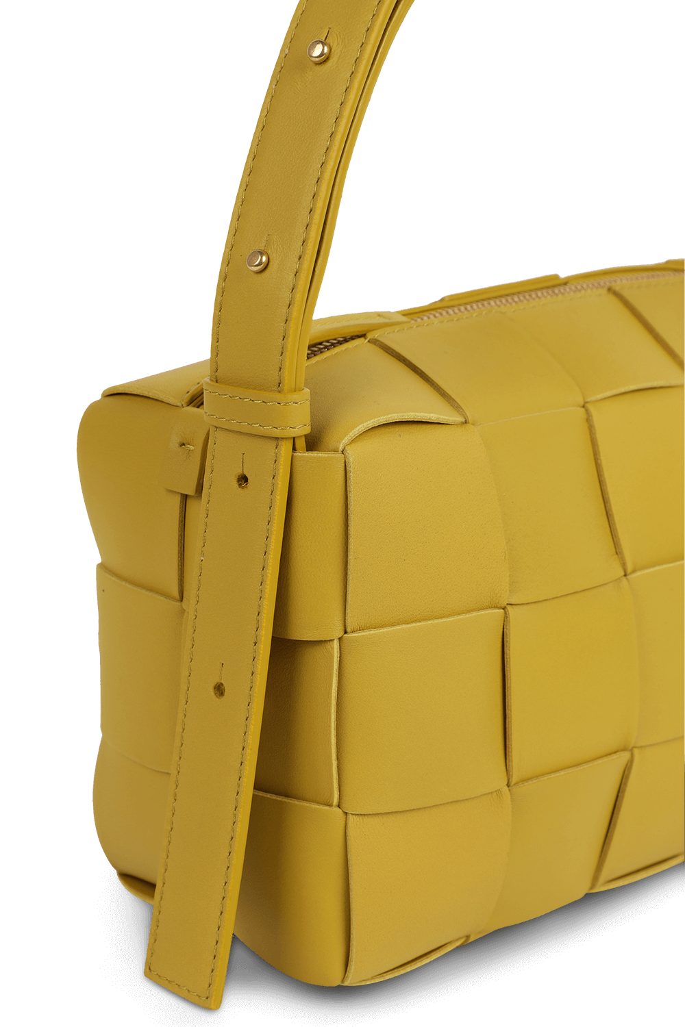 תמונת תקריב של תיק כתף שתי וערב מעור BOTTEGA VENETA