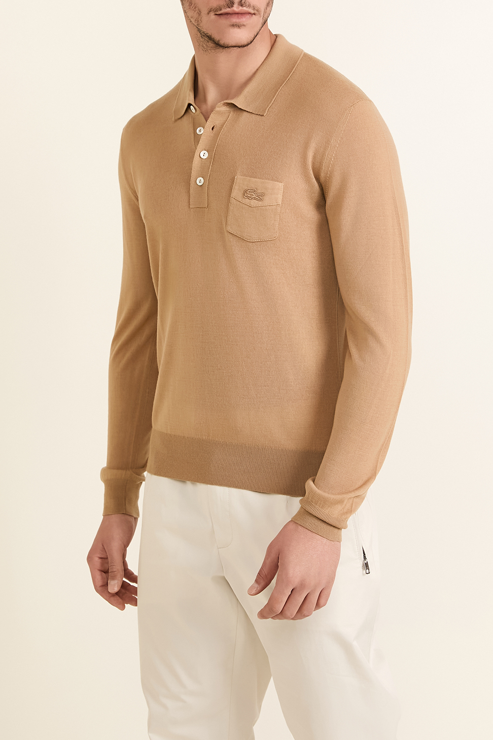 תמונת דוגמן קידמית של סריג פולו מצמר LACOSTE