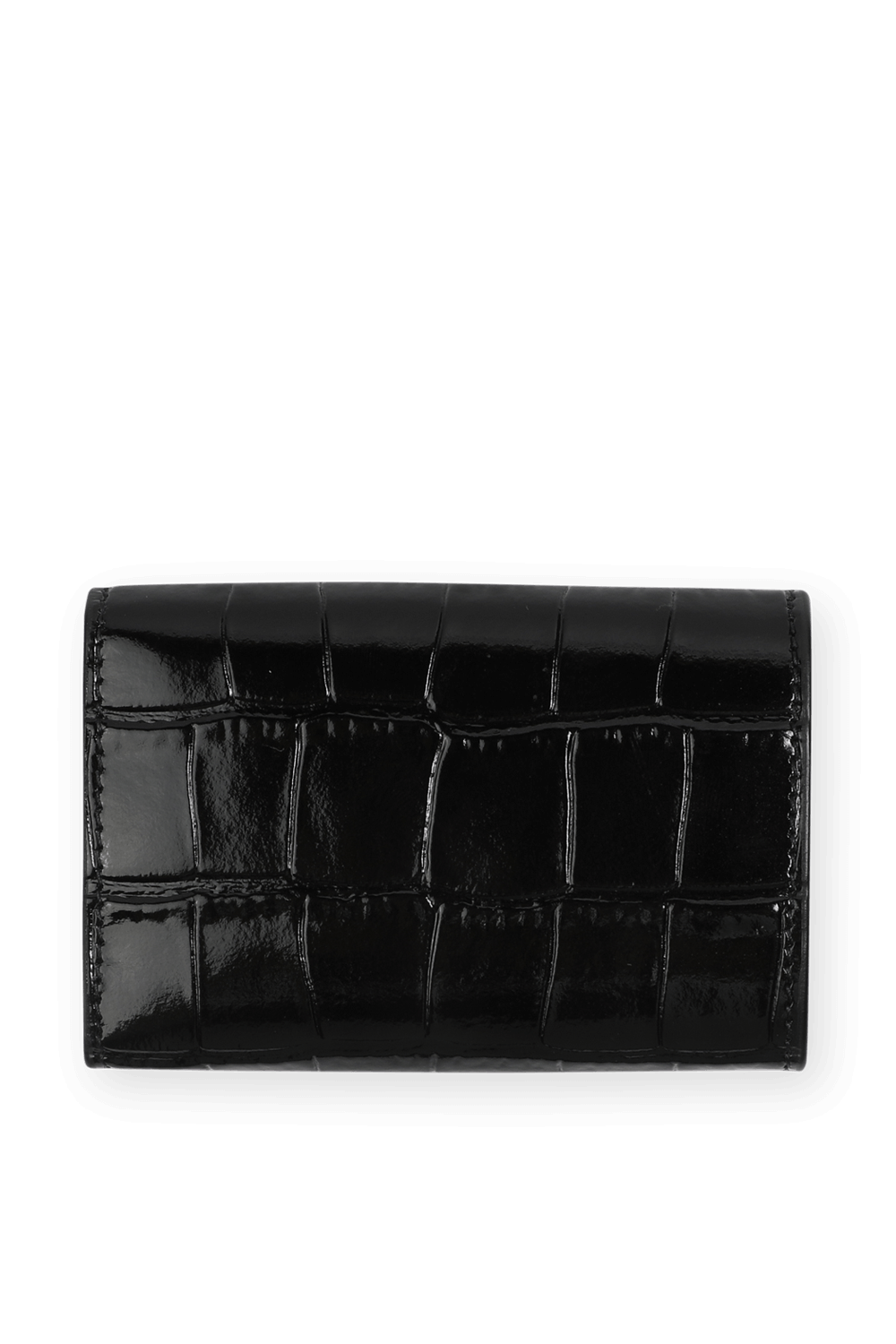 תמונה אחורית של Hourglass Mini Wallet in Black BALENCIAGA