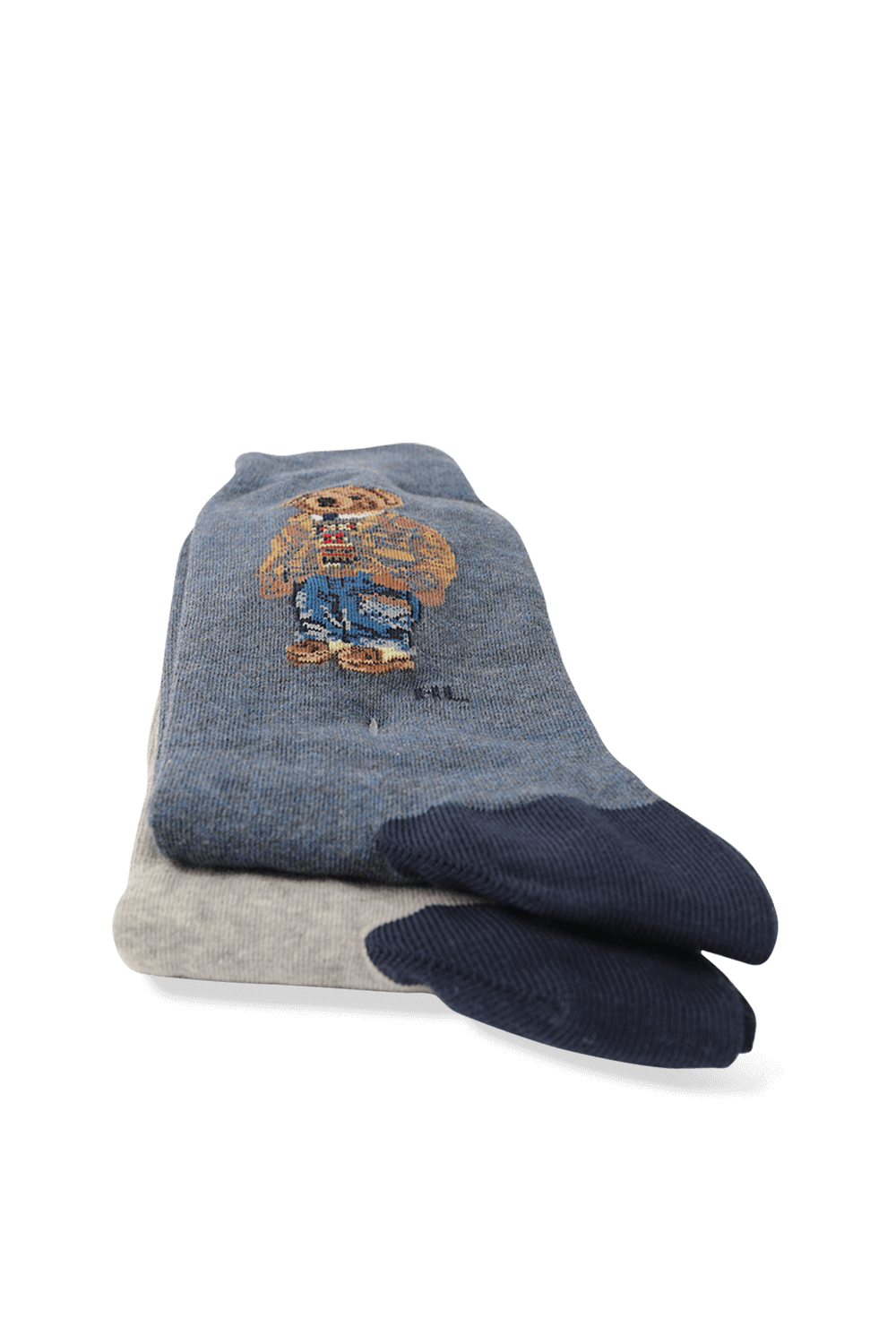 תמונה אחורית של 2 Pack Mid Socks Polo in Grey POLO RALPH LAUREN