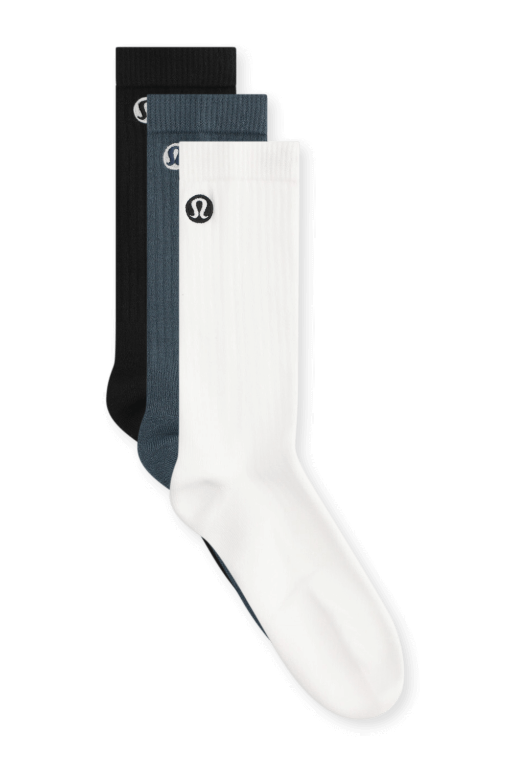 תמונה קידמית של Daily Stride Ribbed Crew Sock 3P LULULEMON