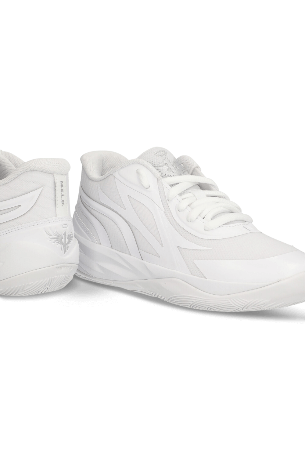 תמונת תקריב של פומה X מלו נעלי כדורסל MB.02 PUMA KIDS