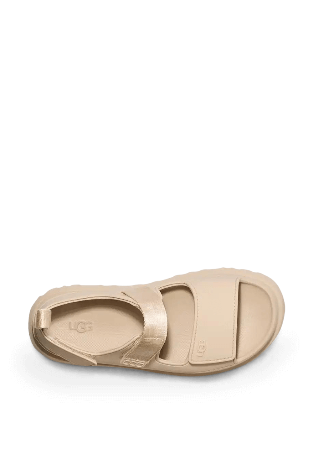 תמונת תקריב של סנדלי גולדן גלואו UGG